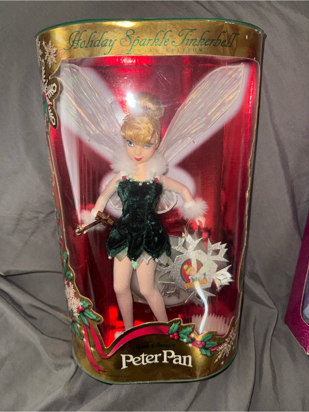 Holiday Sparkle Tinkerbell Peter Pan Doll - Green Velvet Outfit (2000)